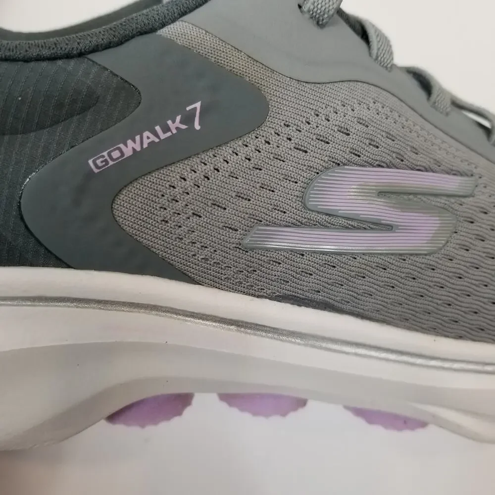 Skechers Women's GoWalk 7 125215 Gray Goga Mat Sneakers Size 8.5